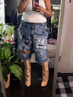 Distressed Denim Baggy Jorts