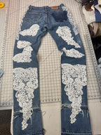 Luxe Lace Denim Stakked Jeans