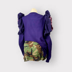 Luxe Asym. Puffy Sleeve Crewneck
