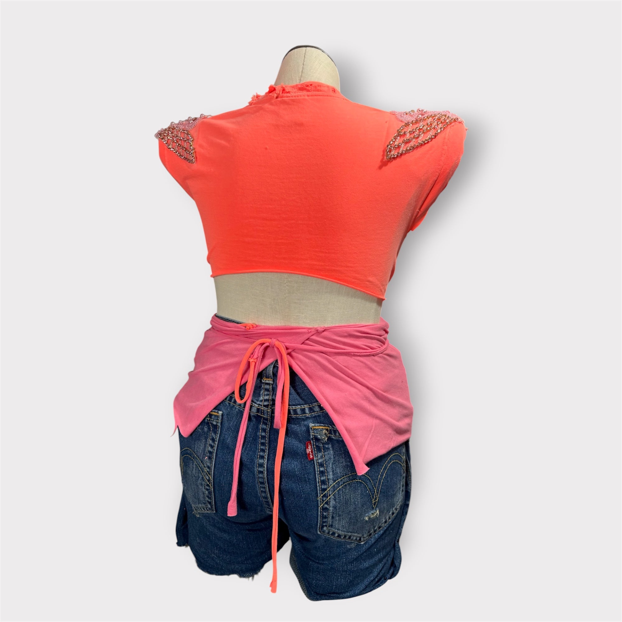 Luxe Shoulder Bling Wrap Tee