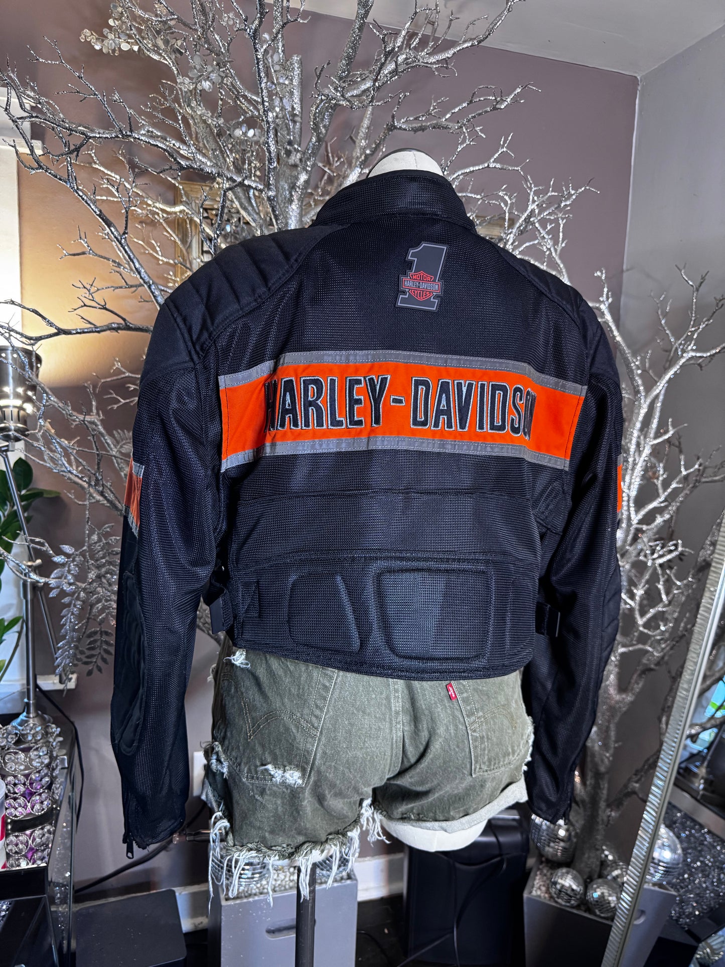 Custom Cropped Mesh Moto Jacket