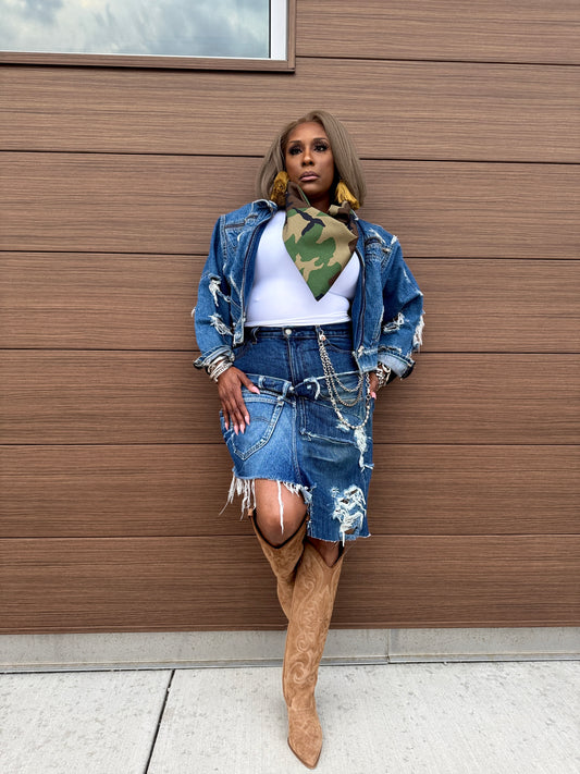 Distressed Denim Layover Bermuda’s