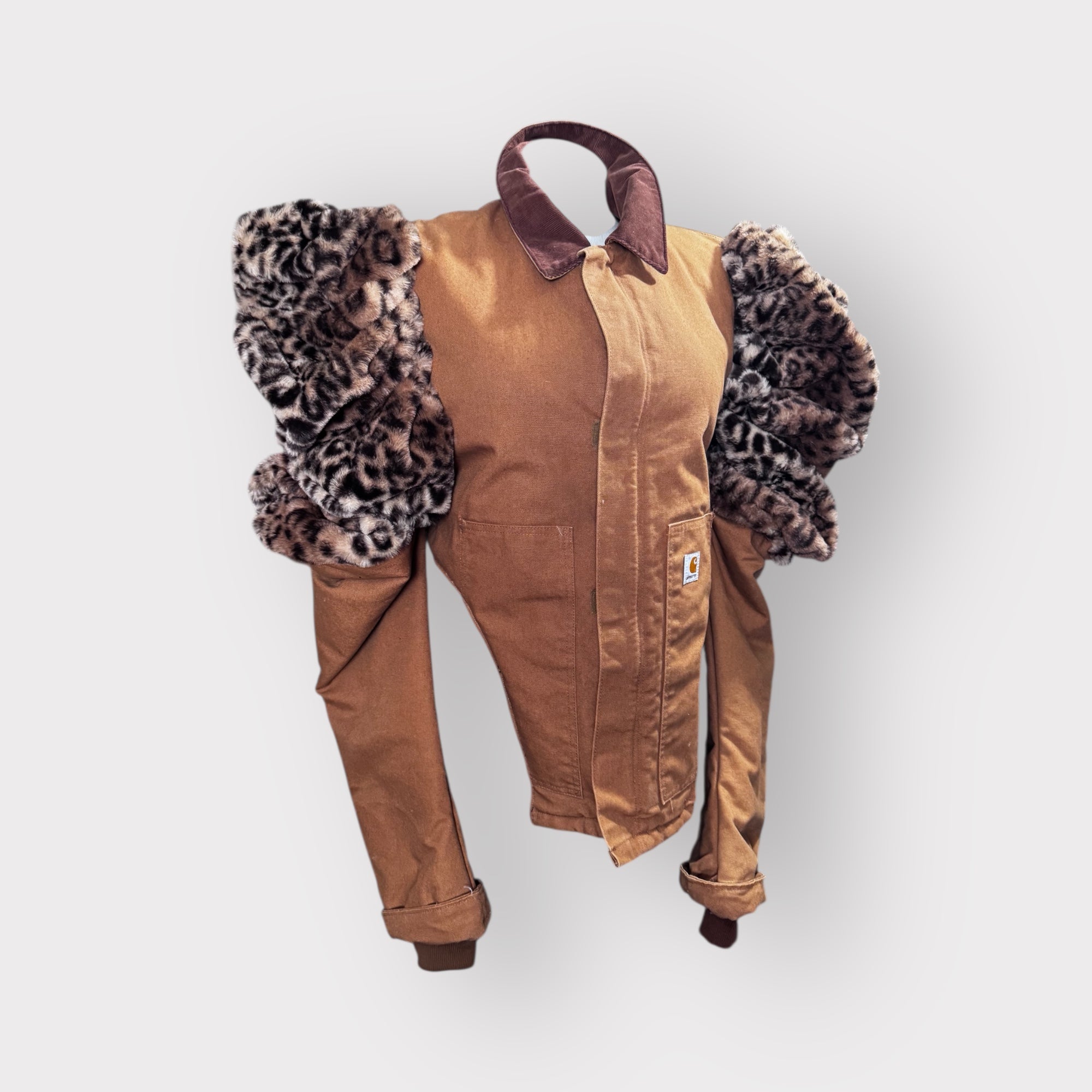 Work Wear to Runway Fur Leopard Puff Sleeve Coat