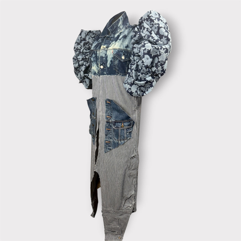 Tri Tones Denim Couture Sleeve Duster