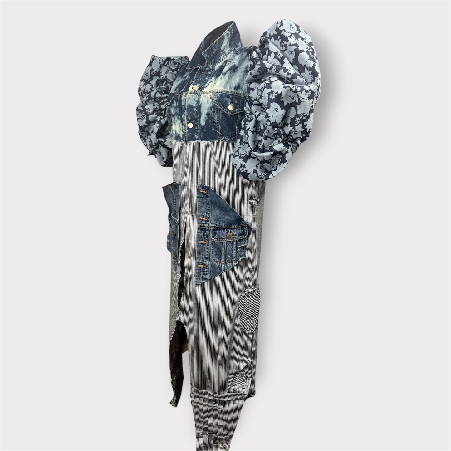 Tri Tones Denim Couture Sleeve Duster