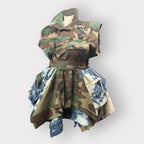 Distressed Denim n Camo Peplum