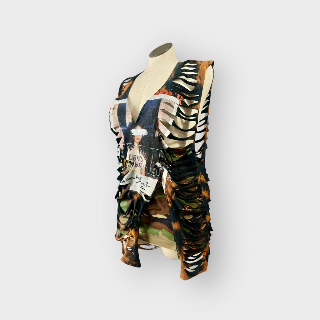 Distressed Split Style Coverup/Tee