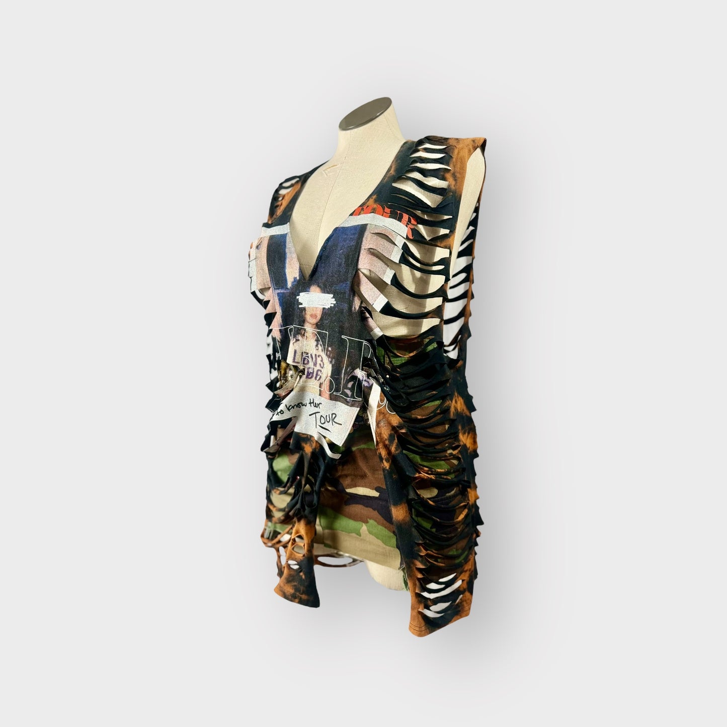 Distressed Split Style Coverup/Tee