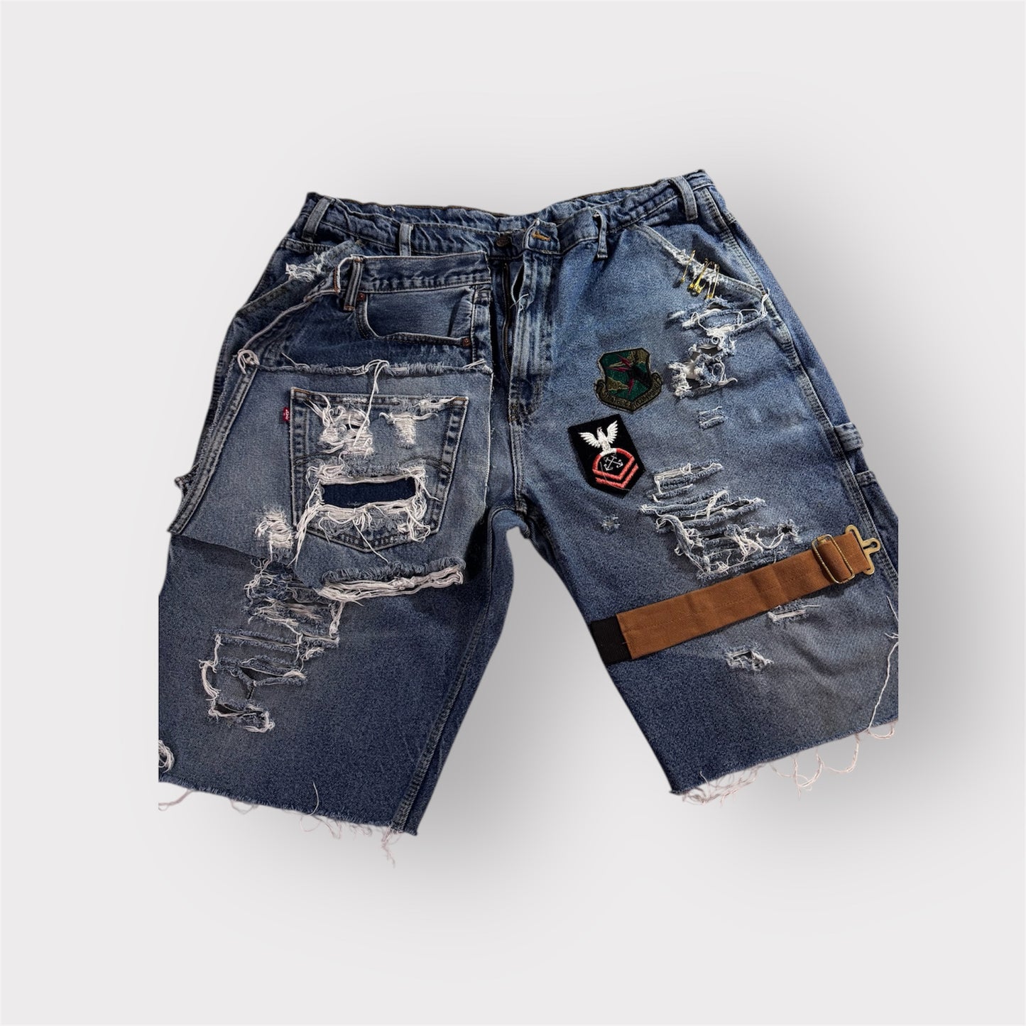 Distressed Denim Baggy Jorts