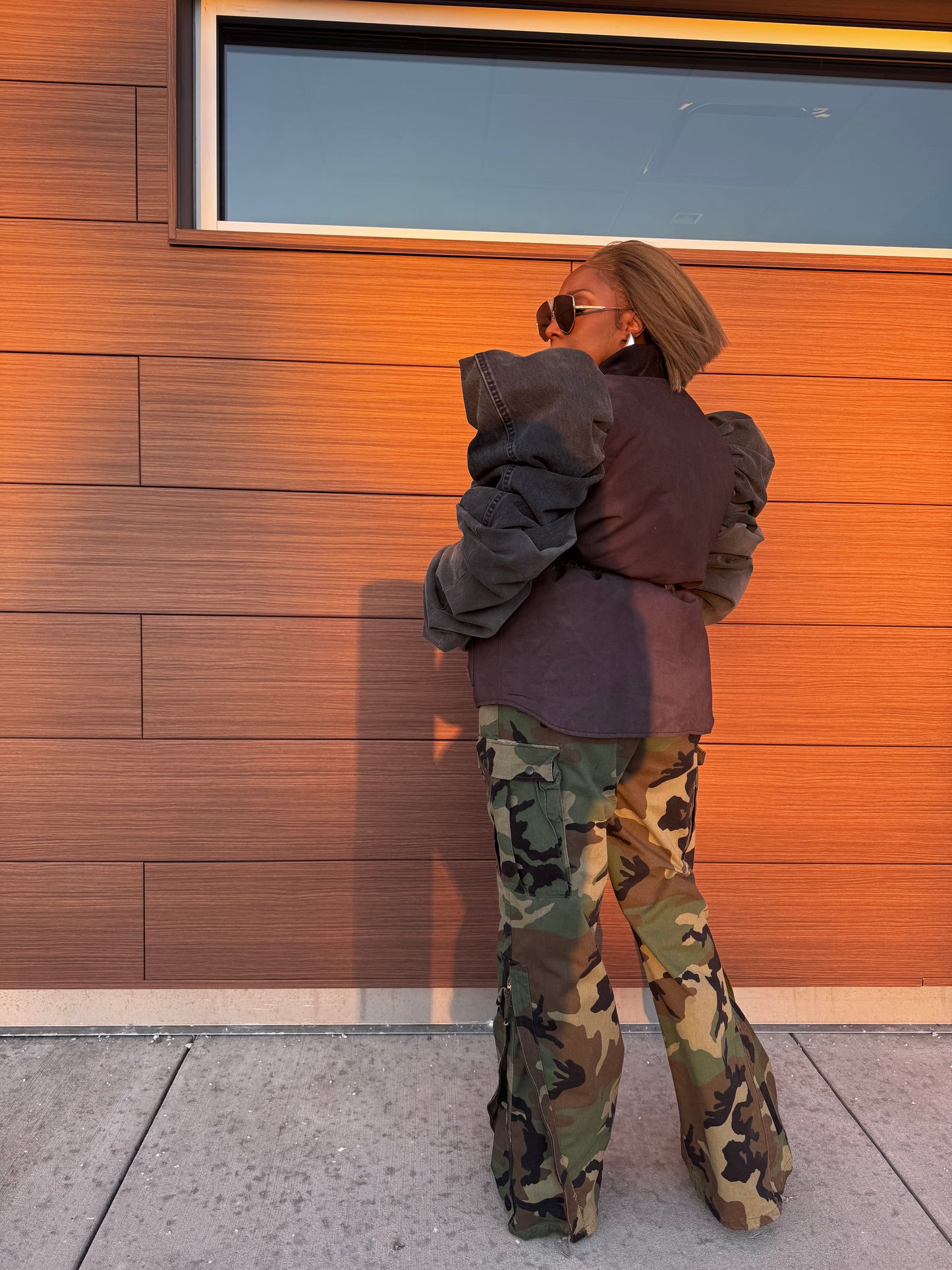 Ash Black Workwear to Runway Puffy Sleeve Coat