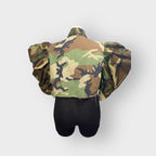 Cropped Couture Sleeve Power Bow Shacket