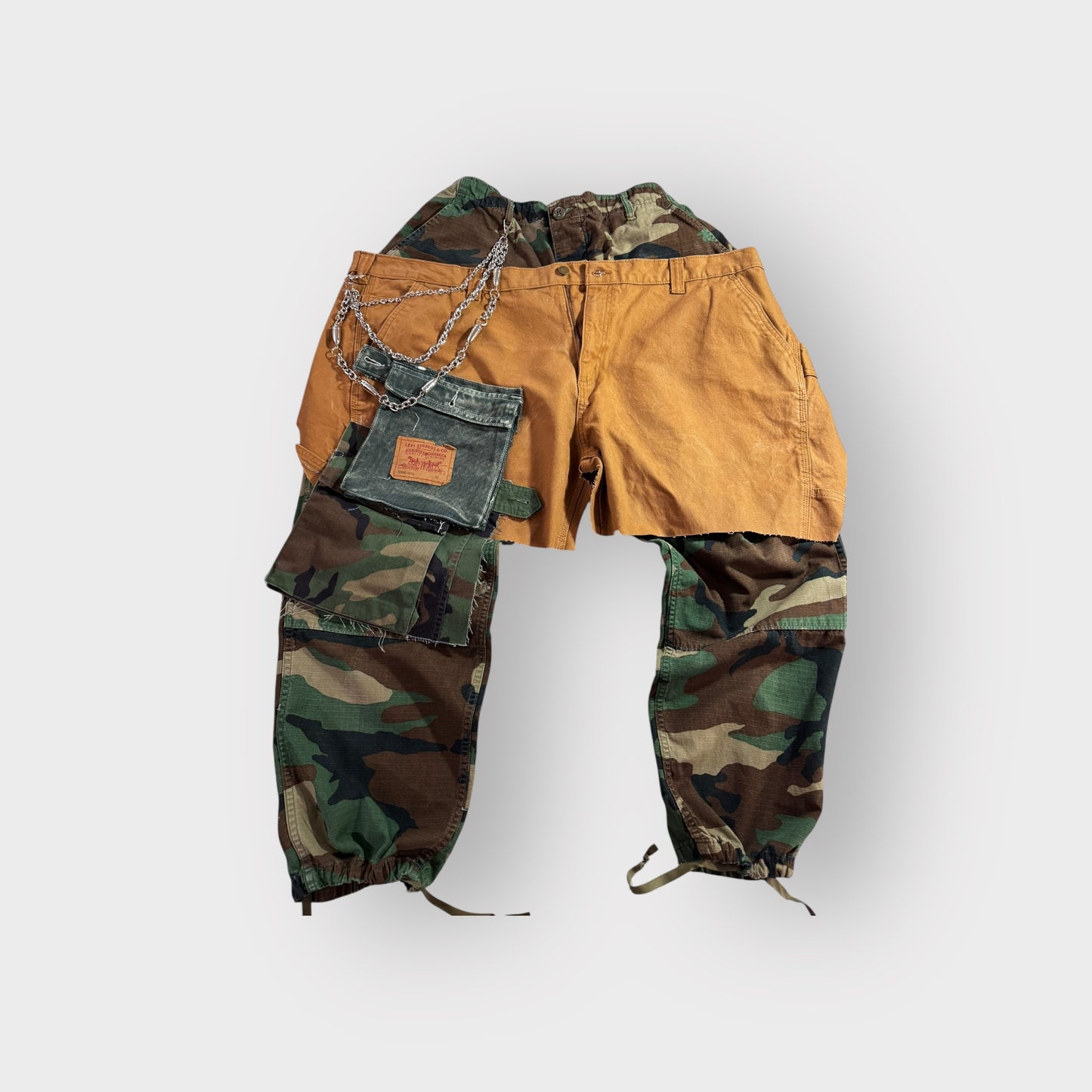 Street Style Camo Overlay Cargos w Patch Pockets
