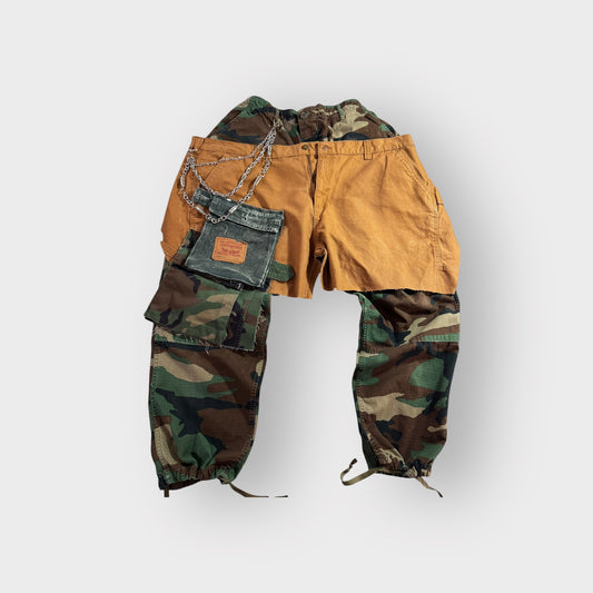 Street Style Camo Overlay Cargos w Patch Pockets