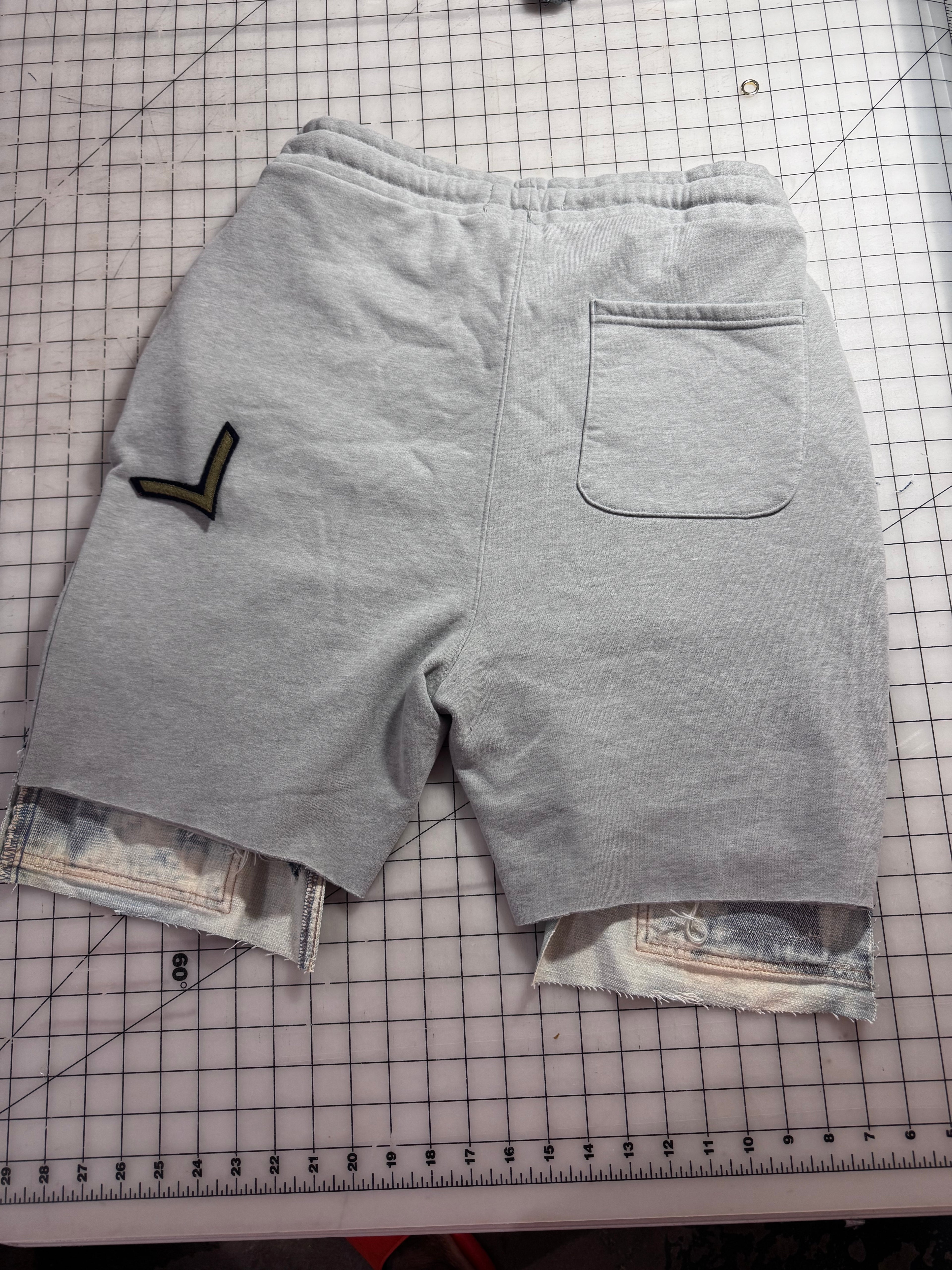 Triple Denim Bermuda Cut Jogger Shorts
