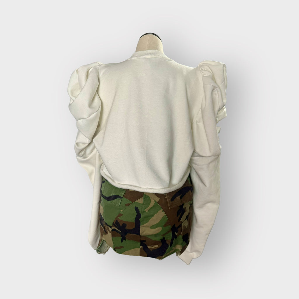 DKNY Couture Sleeve Crop Crewneck