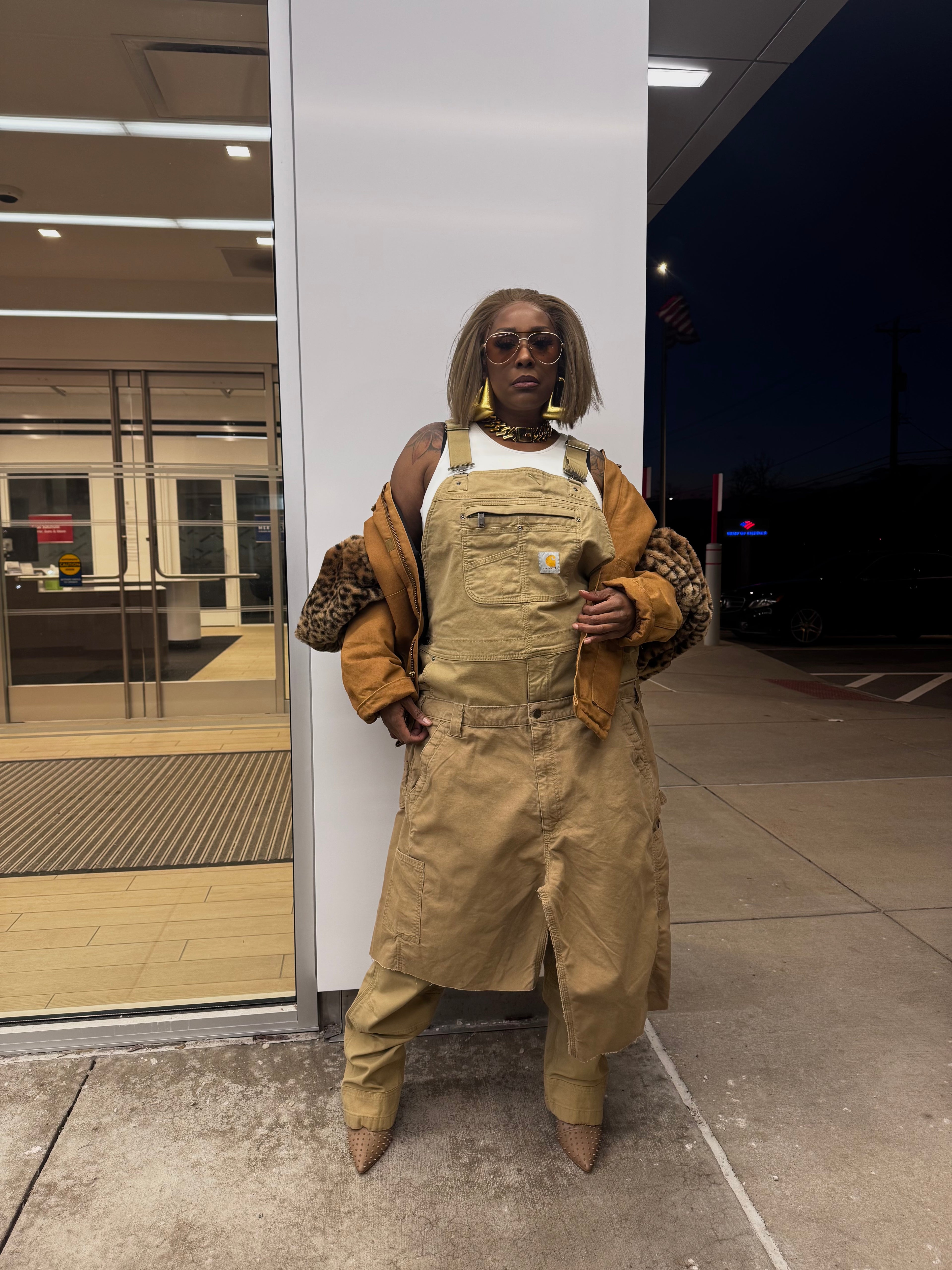 Workwear Overlay Jumpsuit