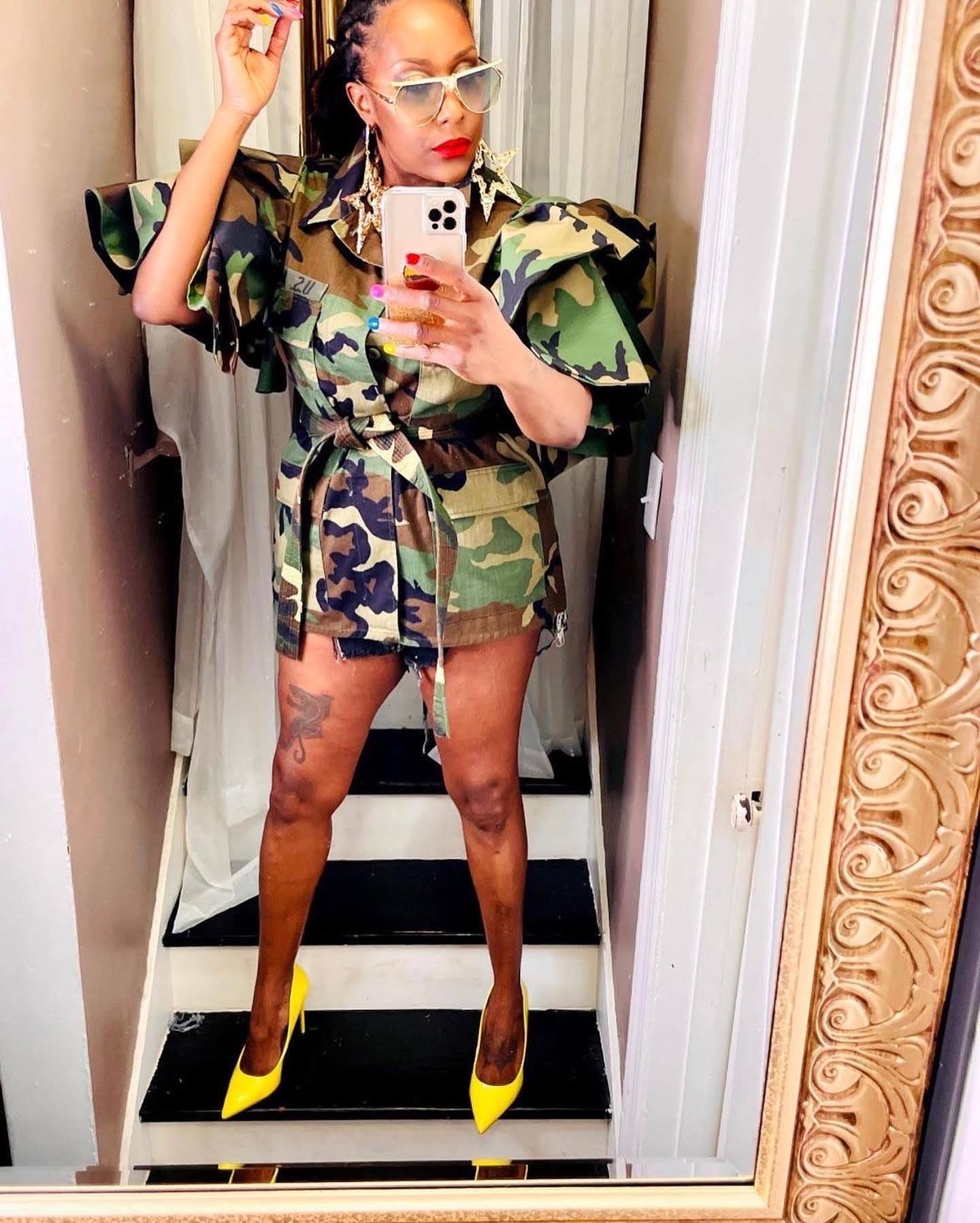 (Made to order) Camo Couture Flounce Sleeve Jacket