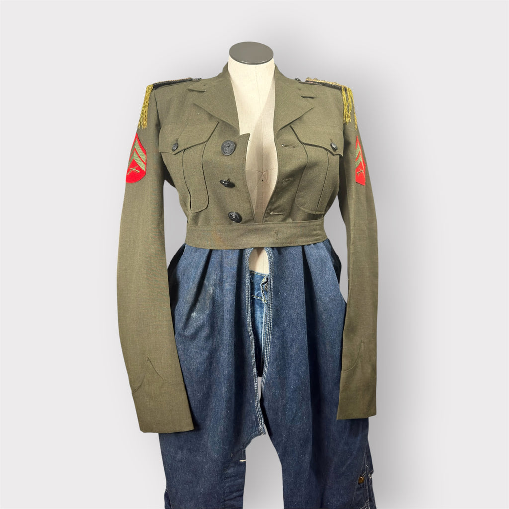 Military n Vintage Denim Tux Tail Duster