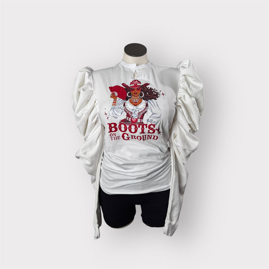 Boots on the Ground Puff Sleeve Tee