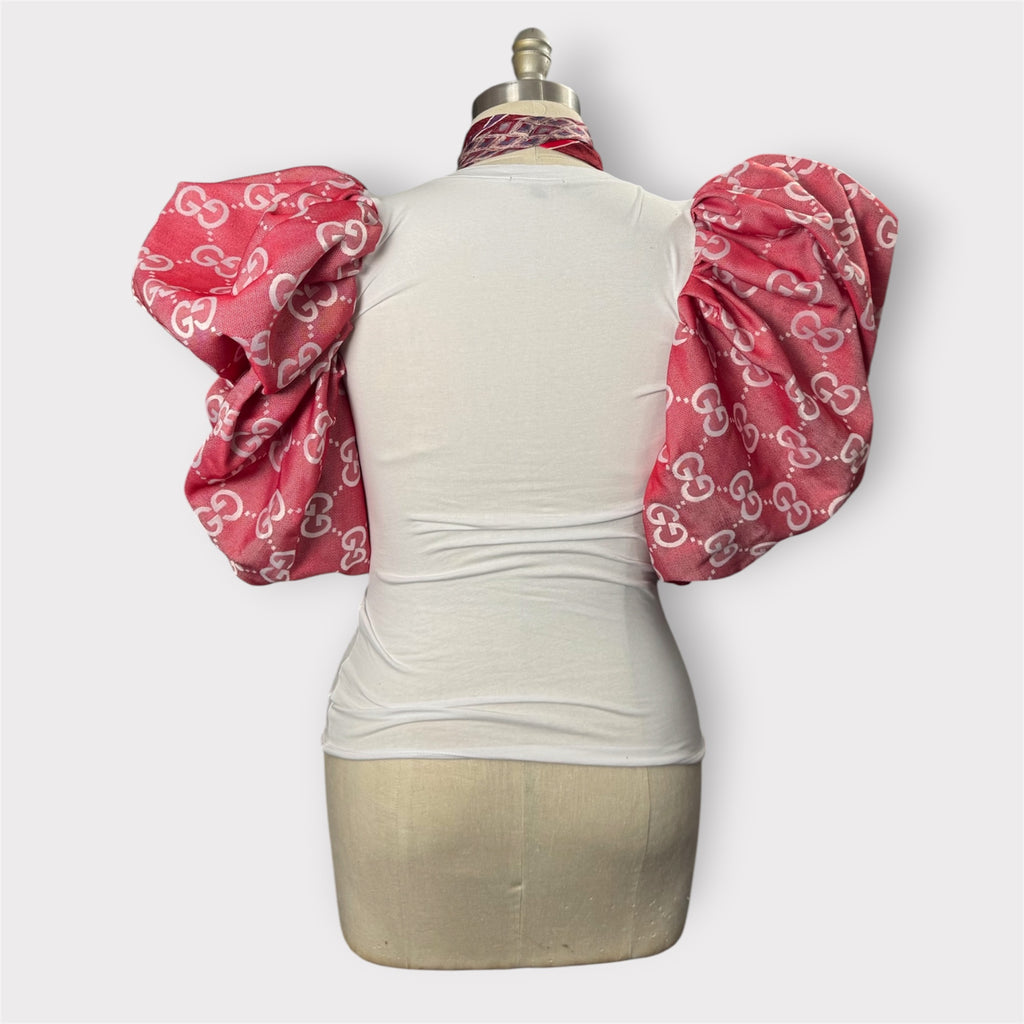 Luxe Puff Sleeve Tee w Ribbons