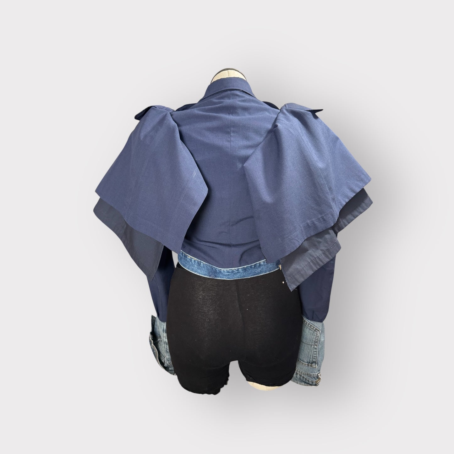 Couture Military Denim n Navy Cape Jacket