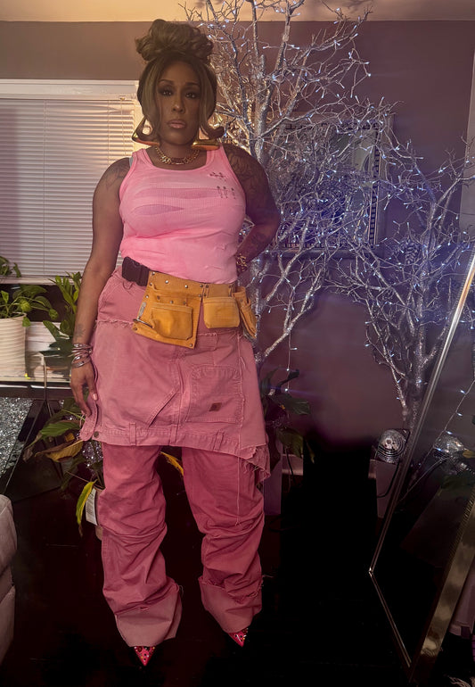 Barbie Doll Pink Hand Colored Apron Style Double Stacked Cargos