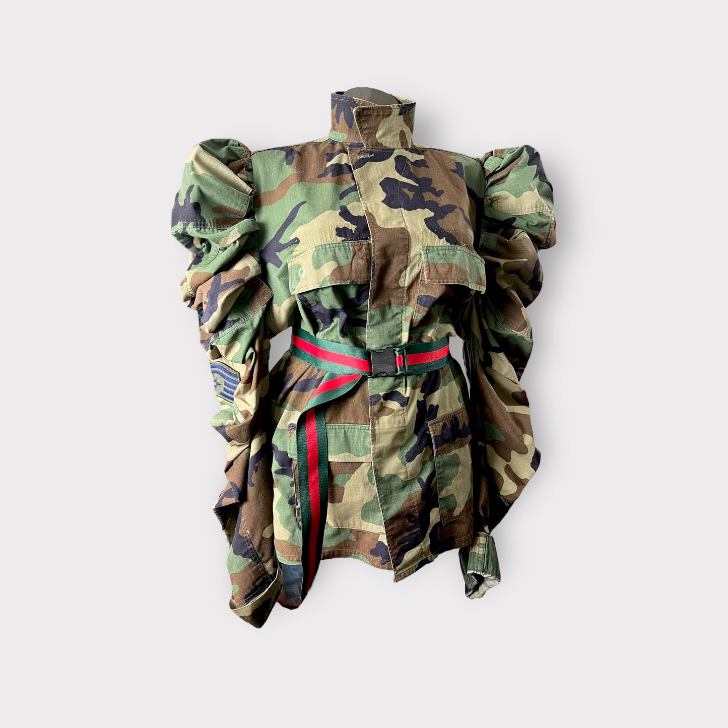 Custom Couture Puff Sleeve Camo Shacket