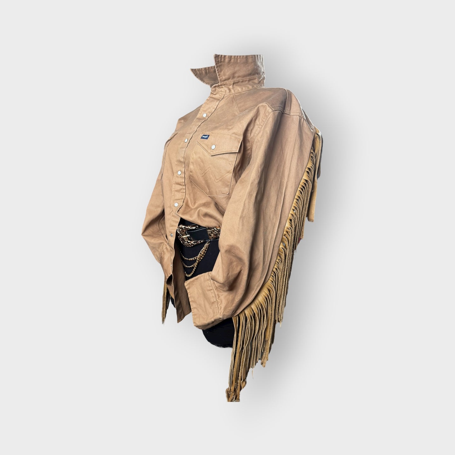 Country Girl Western Style Custom Leather Fringe Shacket