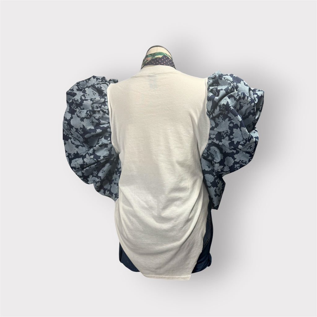 MJ Puff Sleeve Tee with Ribbon Tie