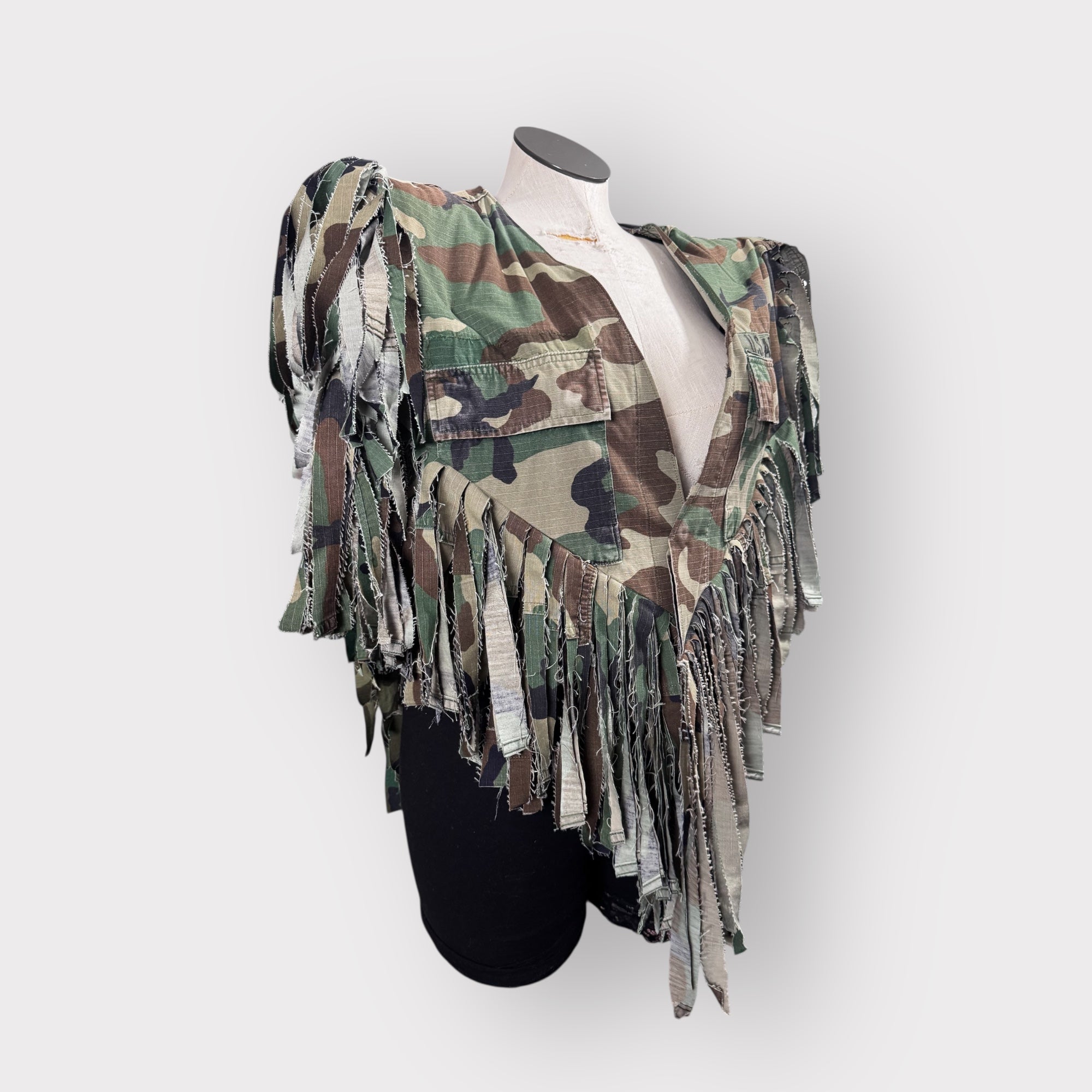 Cowgirl Couture Camo Fringe Poncho