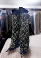 Custom Leather n Denim Boot Cuffs