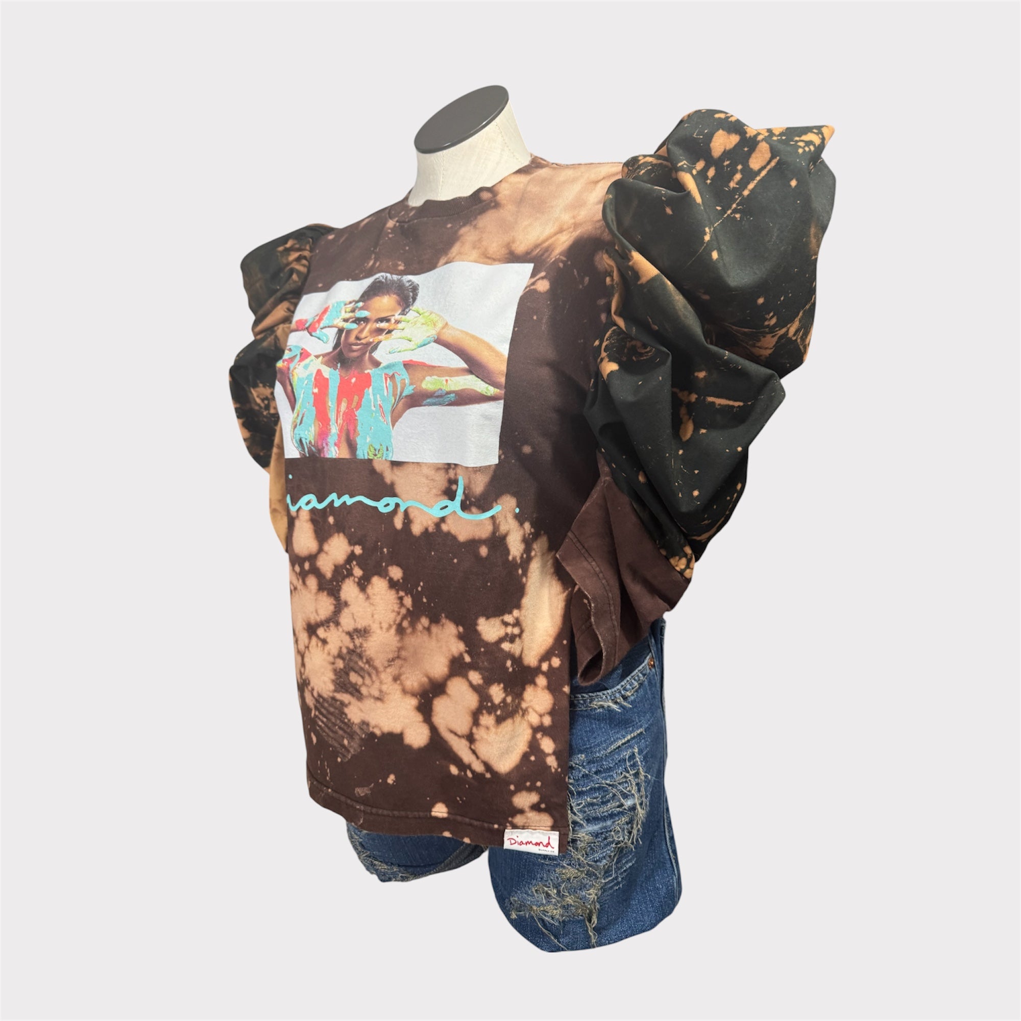 Hip Hop Puff Sleeve Tee w Side Slits