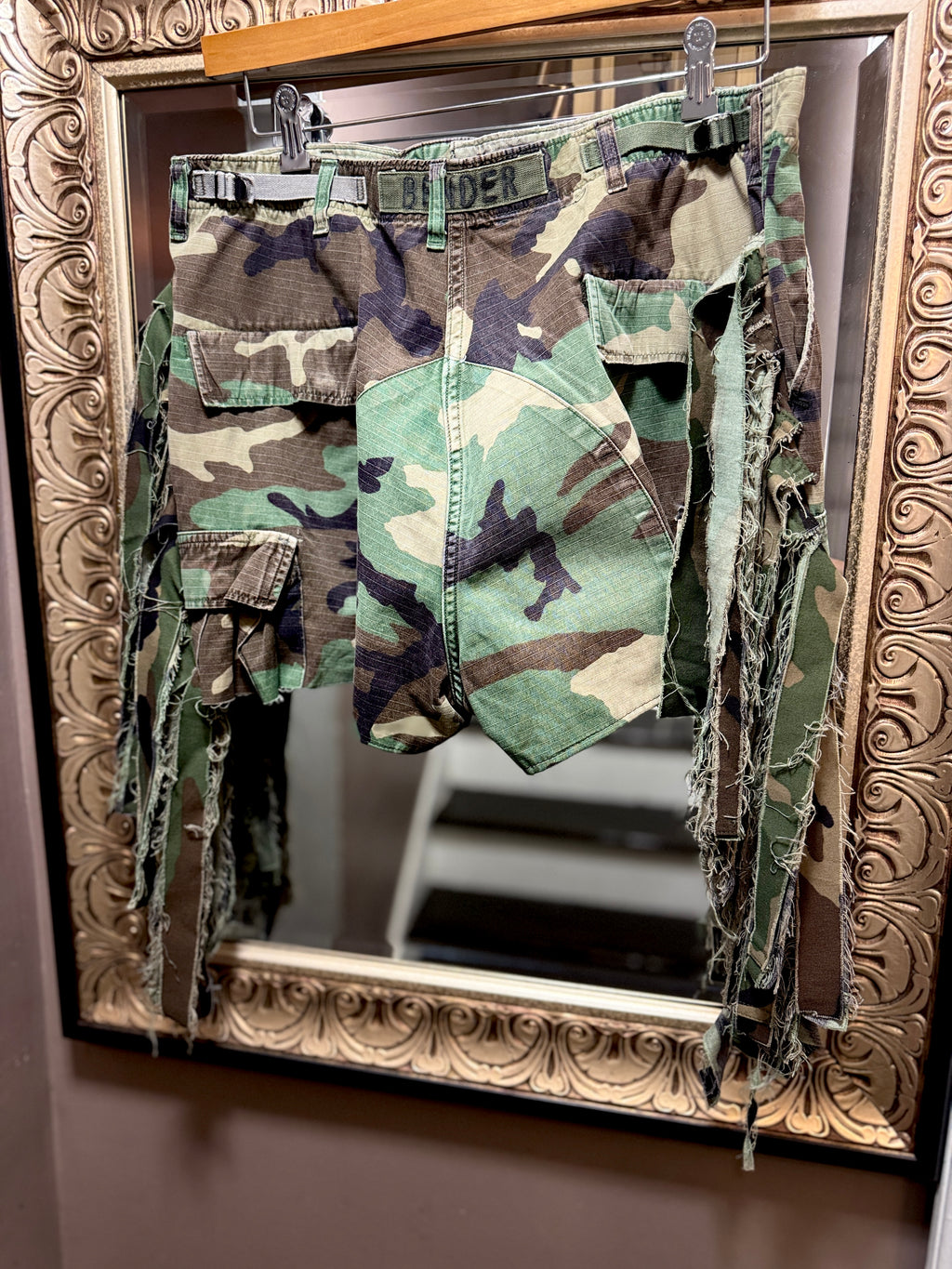 Fringe Camo Mini Shorts