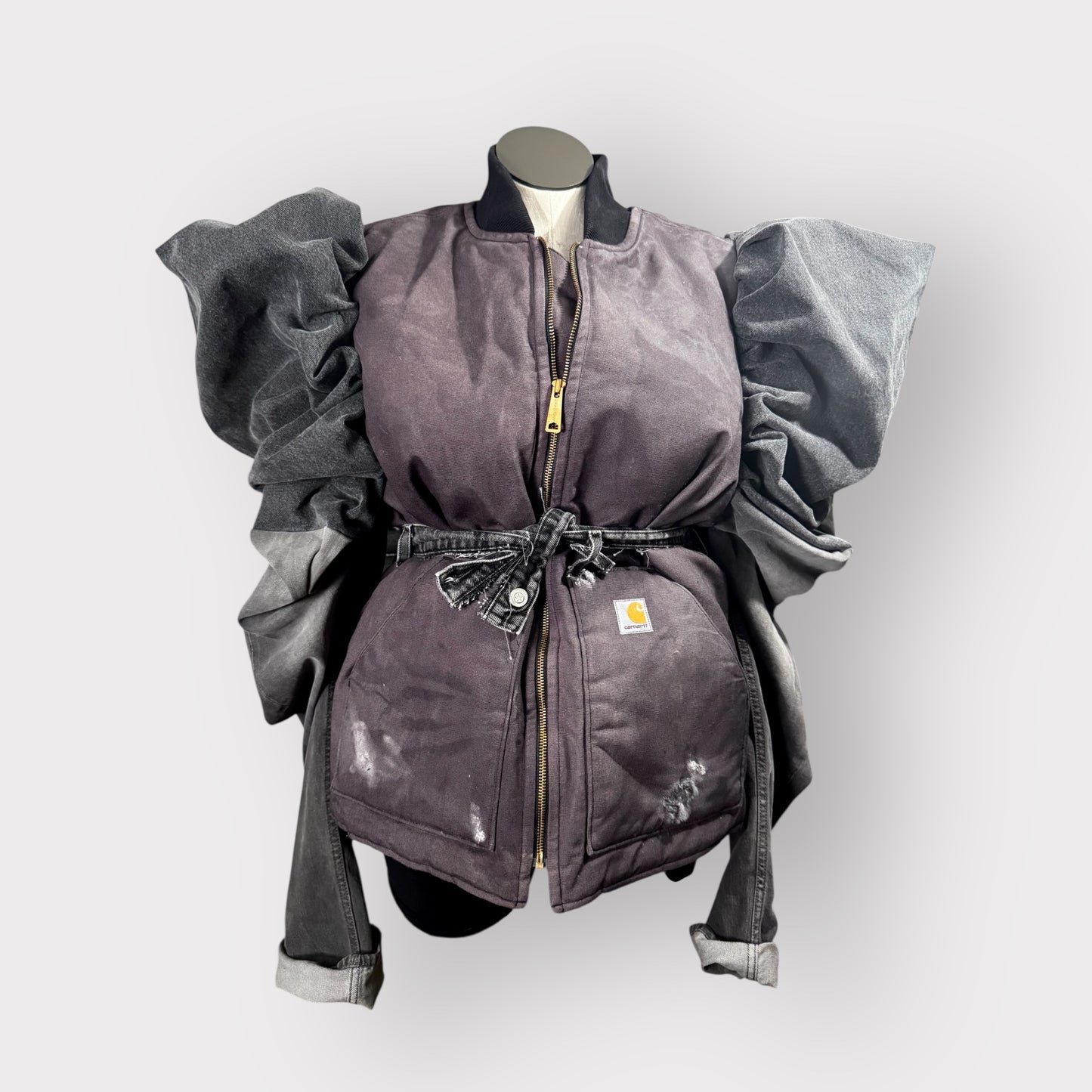 Ash Black Workwear to Runway Puffy Sleeve Coat