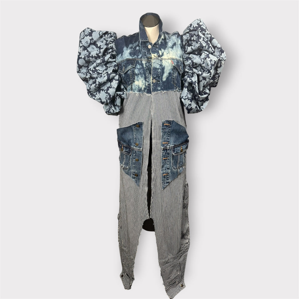Tri Tones Denim Couture Sleeve Duster
