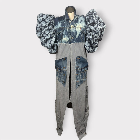 Tri Tones Denim Couture Sleeve Duster