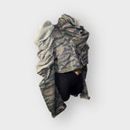 Tiger Stripped Cropped Camo Sweater Sleeve Shacket