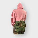 Distressed Corset Style Cropped Hoodie