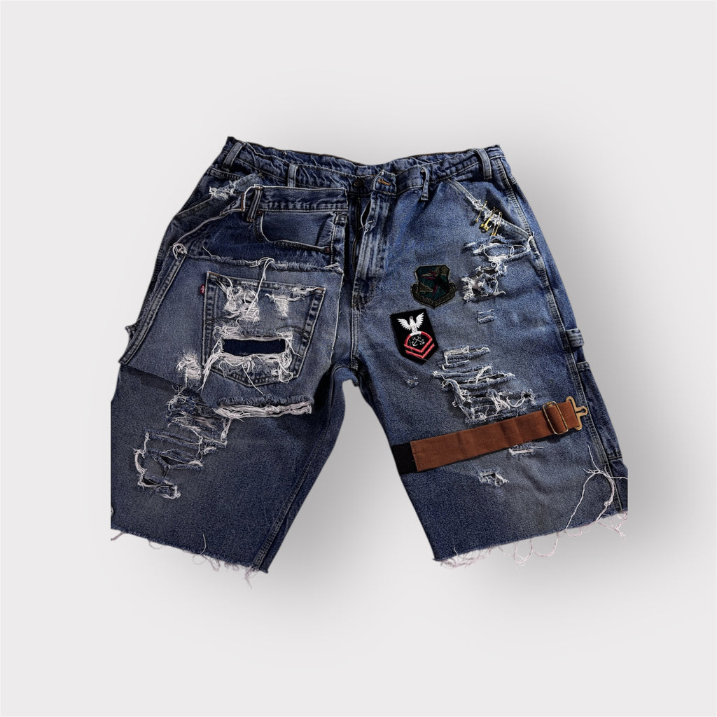 Distressed Denim Baggy Jorts
