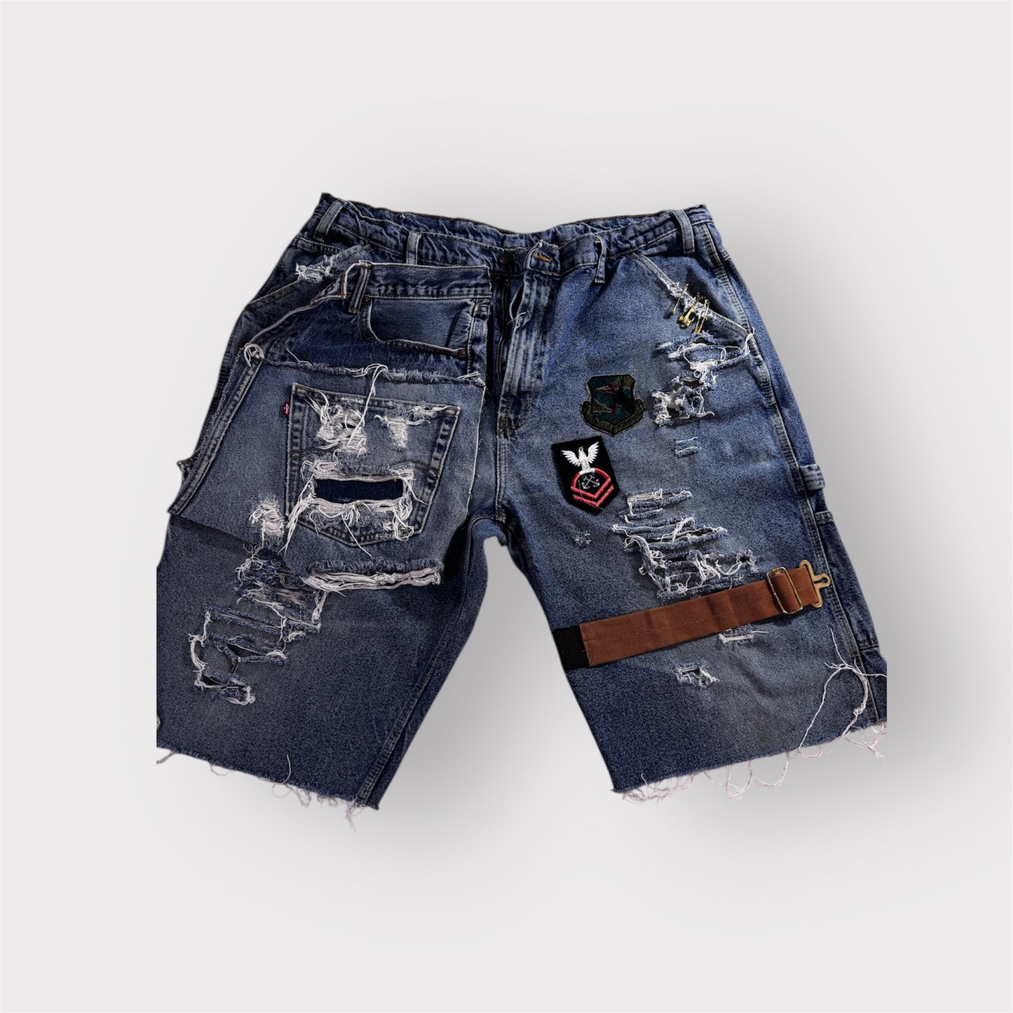 Distressed Denim Baggy Jorts