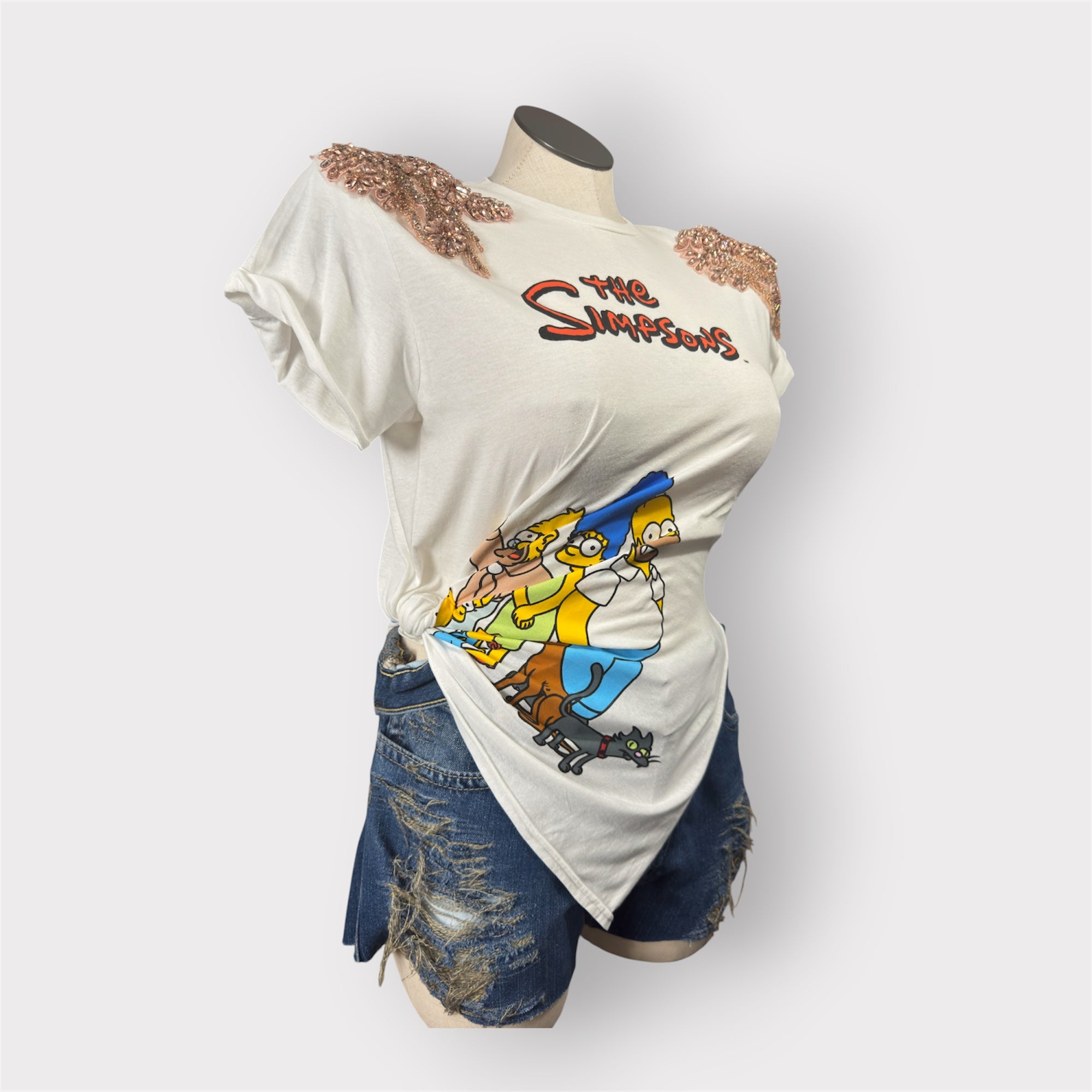 Nostalgic Crystal Couture Asymmetry Tee
