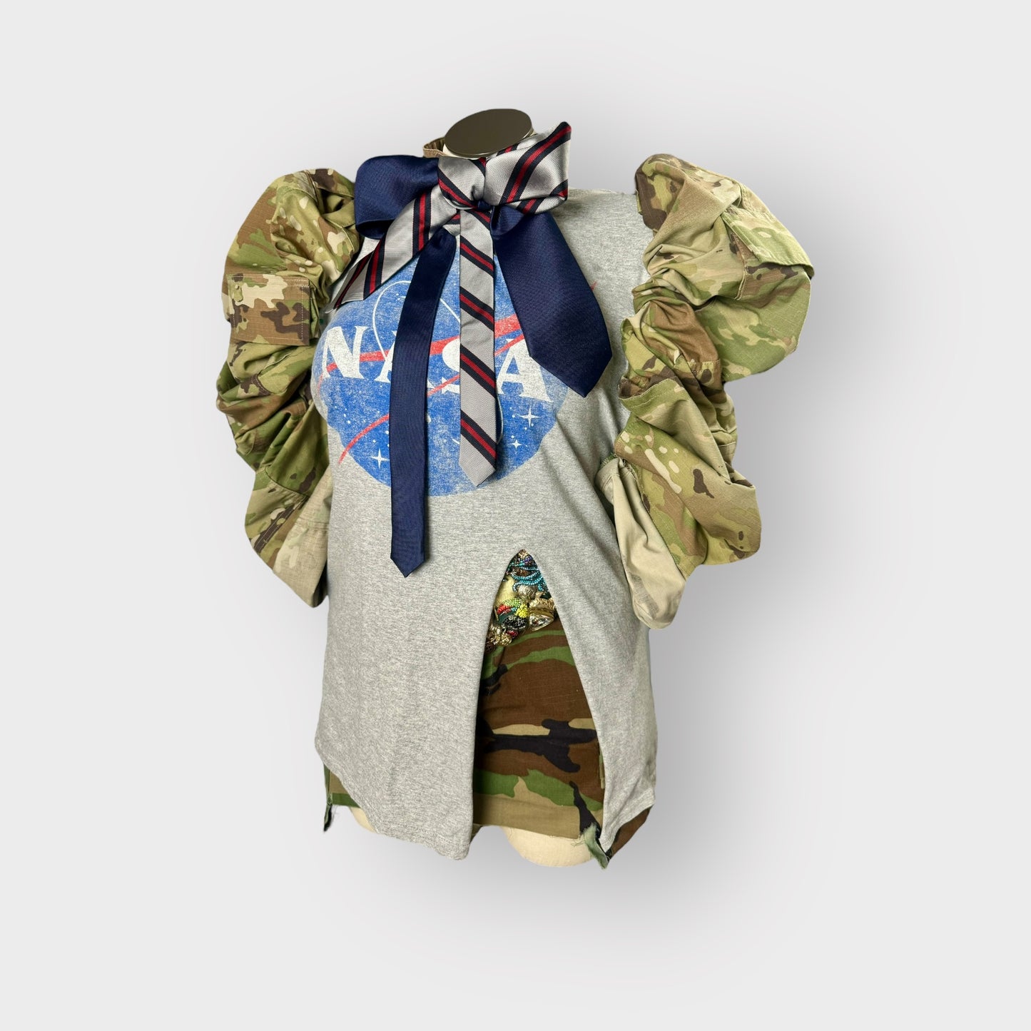 NASA Couture Sleeve Tee (navy tie)