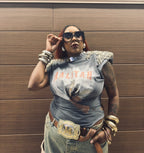 Vintage Style Couture Shoulder Wrap Tee