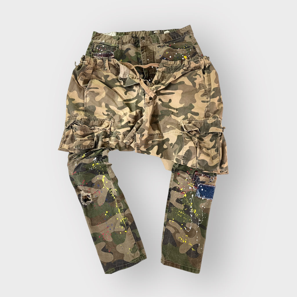 Splattered Camo Overlay Jeans