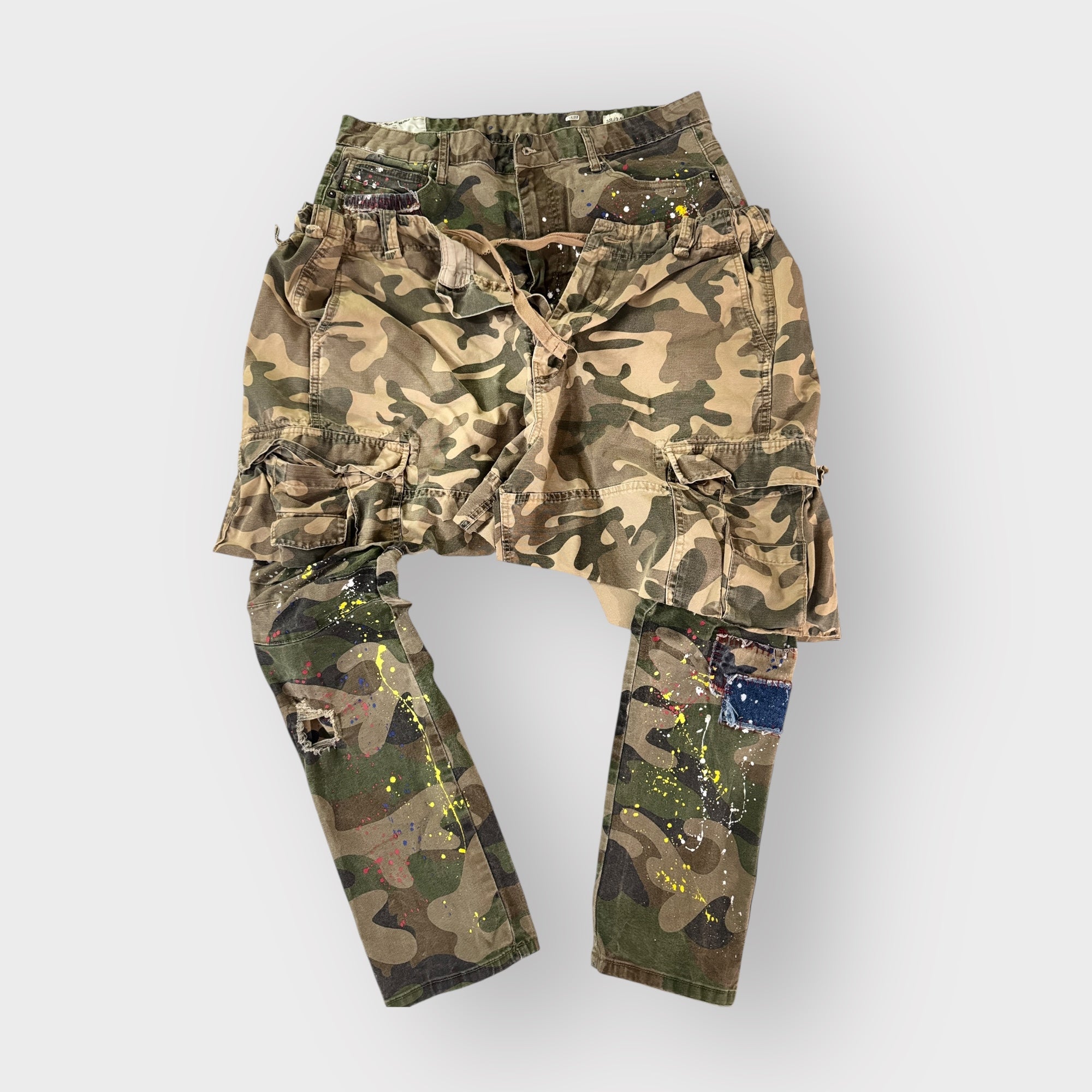 Splattered Camo Overlay Jeans