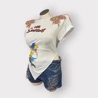Nostalgic Crystal Couture Asymmetry Tee