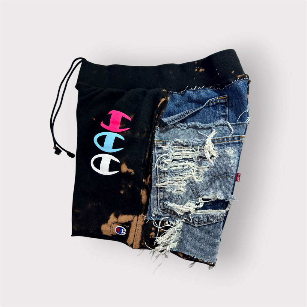 Double Back Denim Sweat Shorts