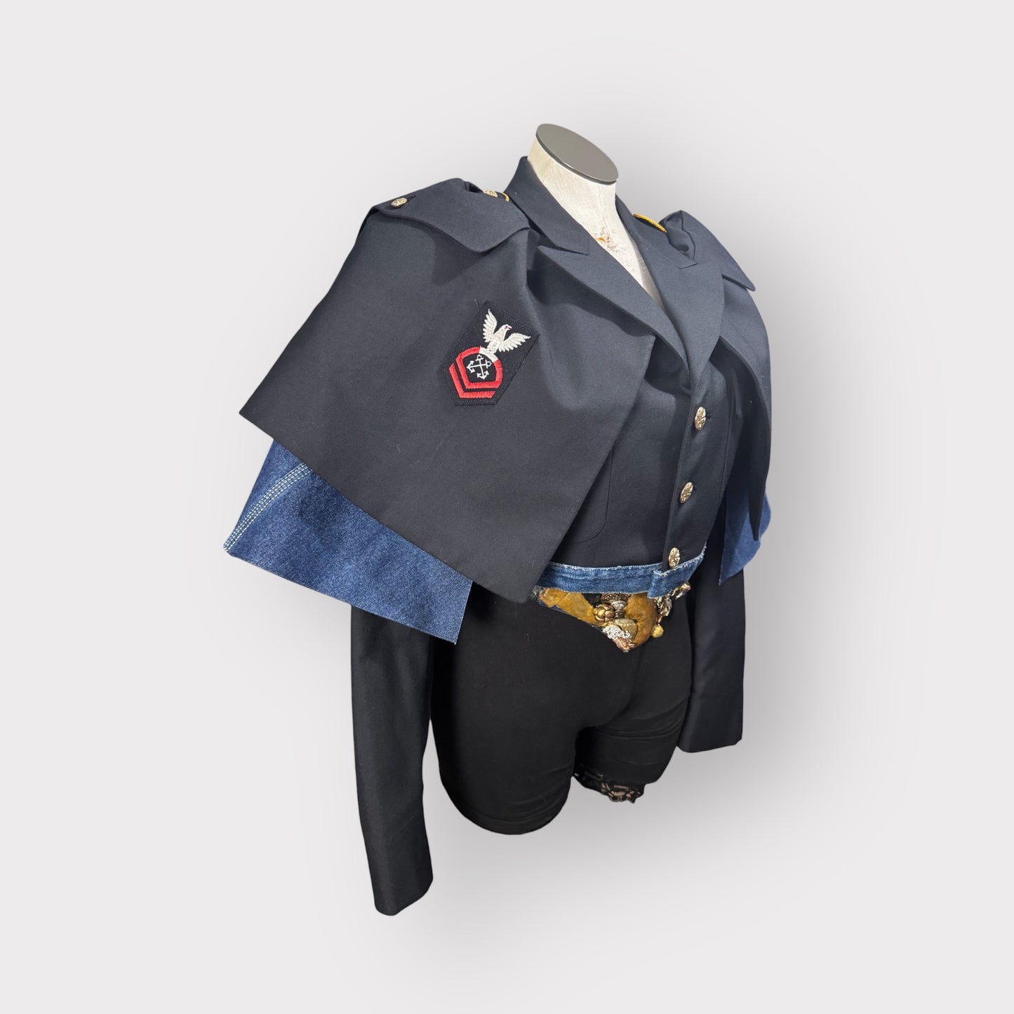 Military Couture Cape Style Jacket