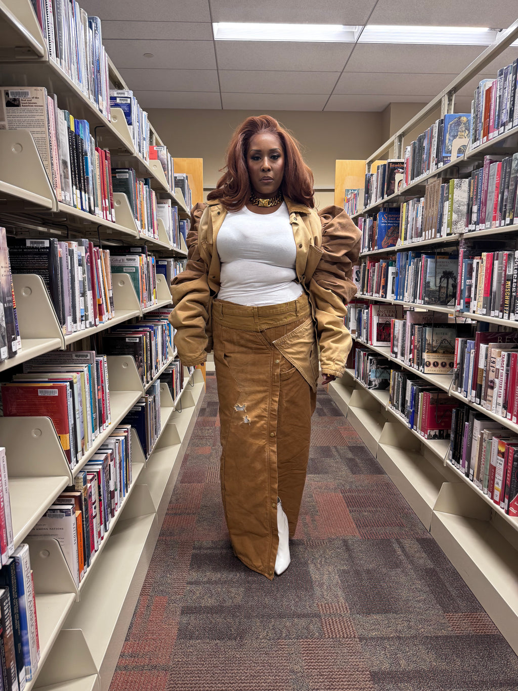 Work Wear to Runway Puffy Sleeve Coat w Custom Cinched Waist