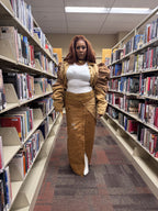 Work Wear to Runway Puffy Sleeve Coat w Custom Cinched Waist